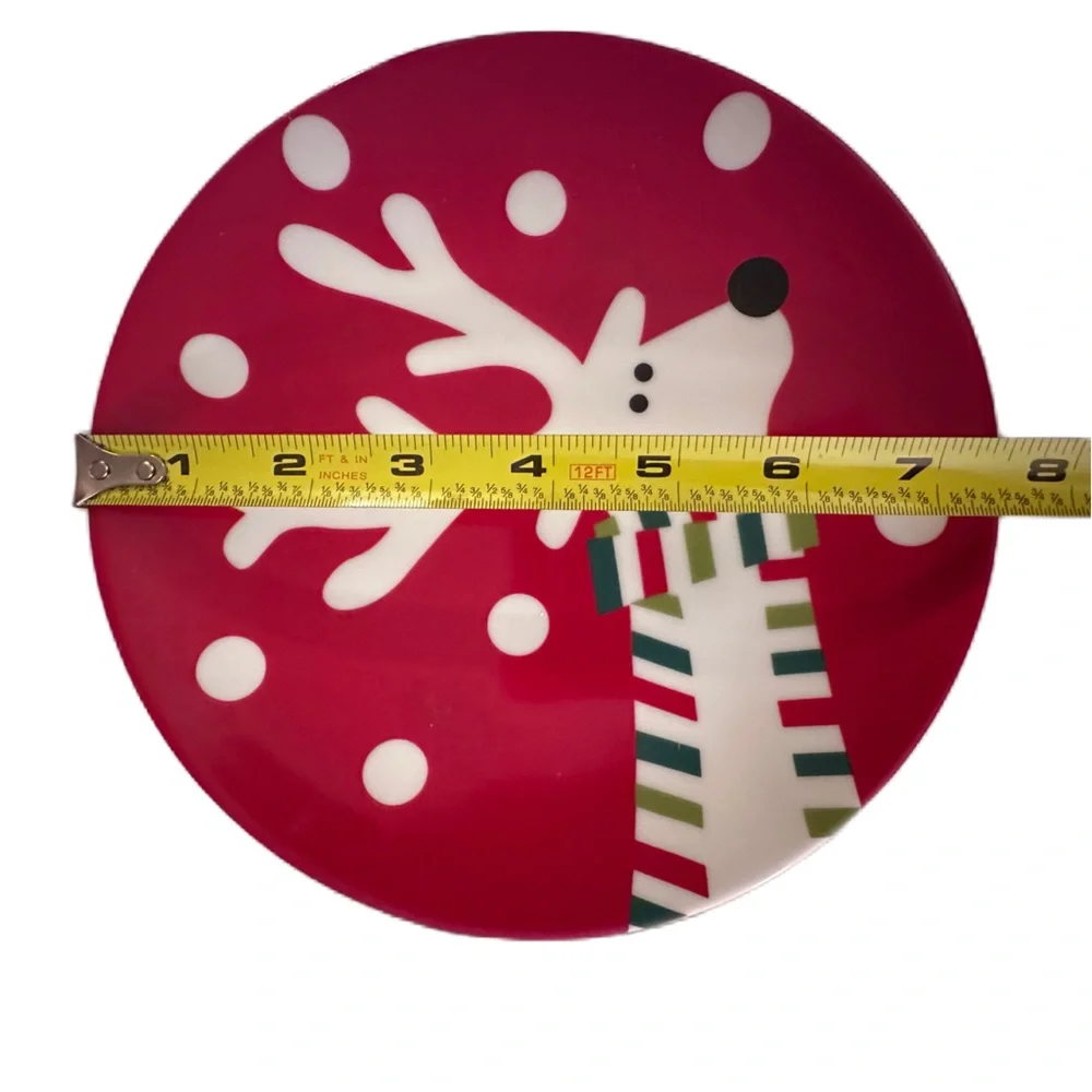 Crate & Barrel‎ Christmas Reindeer &Snow Plates Set 3